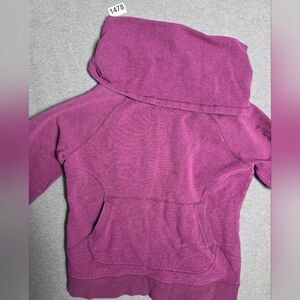 L.L. Bean Women's Magenta Cowl Neck Pouch Pocket Sweatshirt. Coastal Preppy